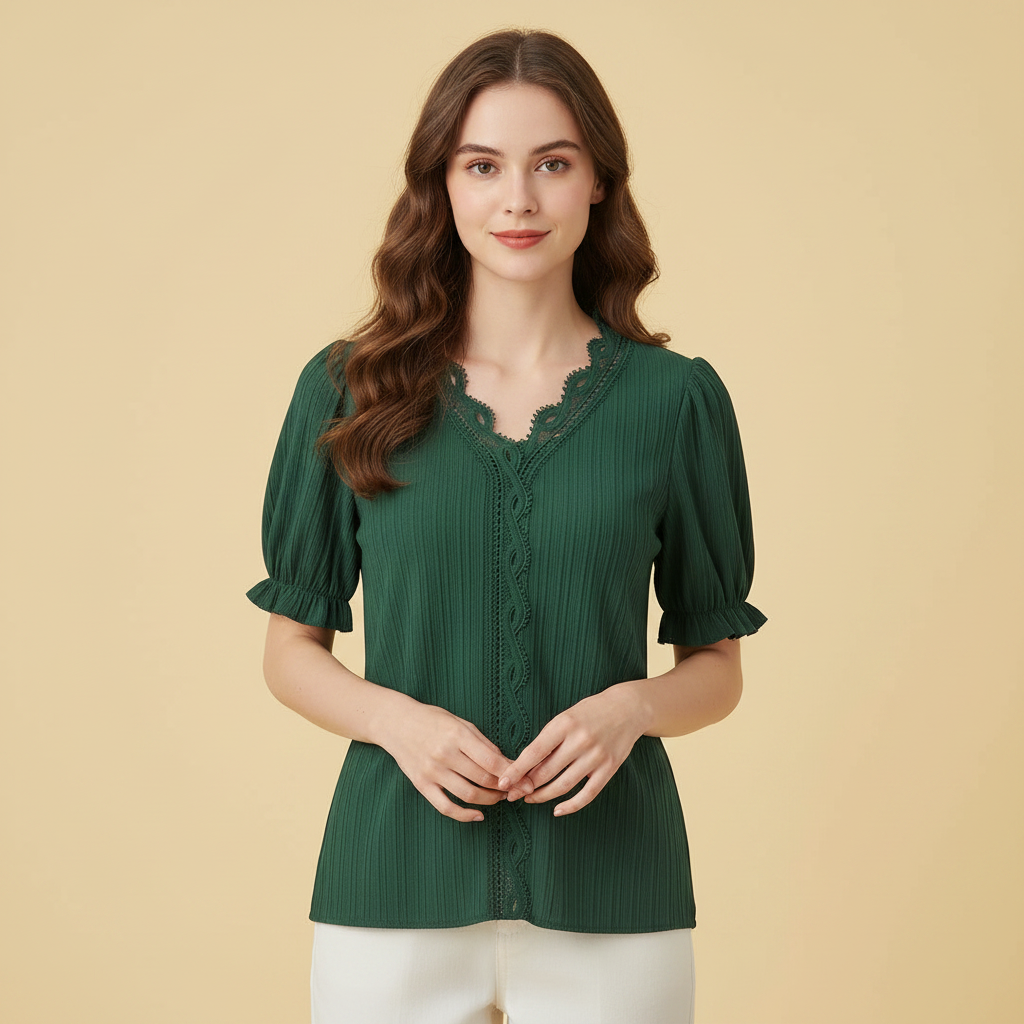 Elegant Puff Sleeve Blouse | Women's Summer Top Plus Size