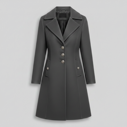 Elegant Women's Wool Coat with Buttons | Winter Outerwear