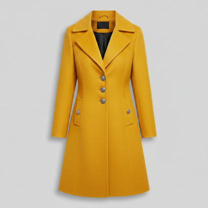 Elegant Women's Wool Coat with Buttons | Winter Outerwear