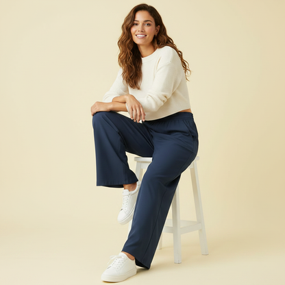 Chic Comfort | Women's Palazzo Pants Black Trousers