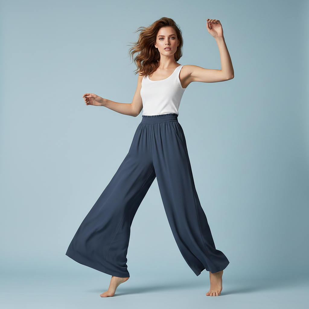 Chic Comfort | Women's Palazzo Pants Black Trousers